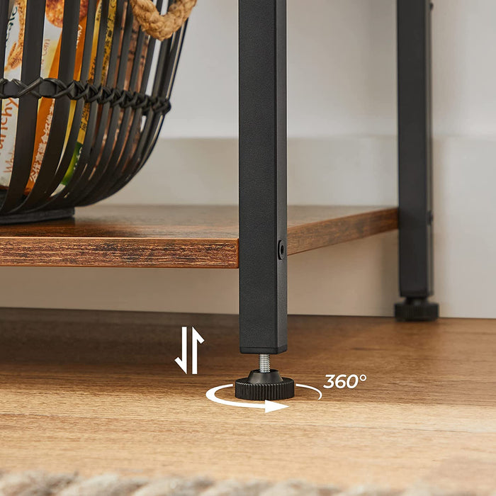 Standregal mit 3 Ablagen, Küchenschrank Organizer, küchenregal stehend, Industrie-Design, für Mikrowelle, Kochutensilien, Gewürze, Töpfe und Pfannen