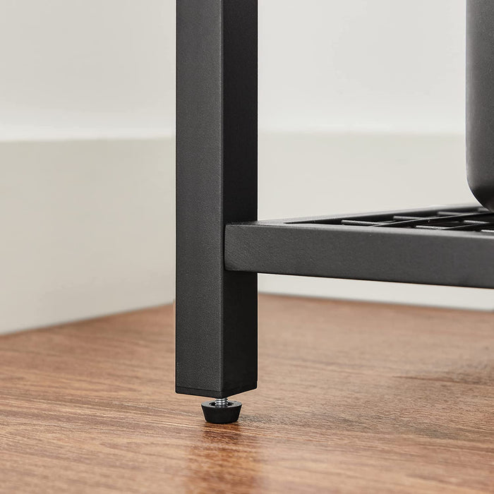 Standregal mit Ablagen, 60 x 40 x 151,5 cm, Küchenregal, Mikrowellenregal mit 12 Haken und Metallrahmen, Industrie-Design, für Mikrowelle