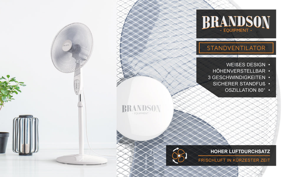 Standventilator mit Fernbedienung - Standlüfter leise - Ventilator höhenverstellbar - mobiler Lüfter - Neigungswinkel verstellbar -