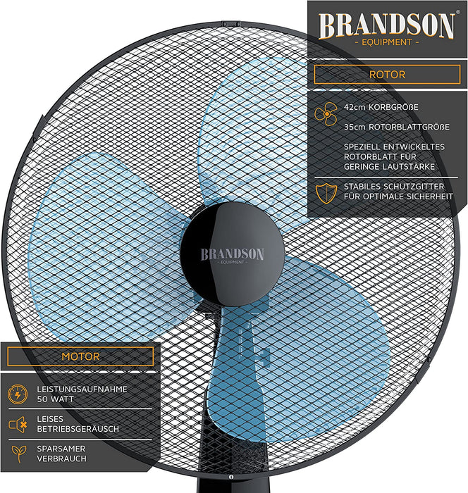 Standventilator mit Fernbedienung Standlüfter - Ventilator höhenverstellbarer Standfuß - Neigungswinkel verstellbar - 50W 