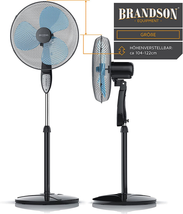 Standventilator mit Fernbedienung Standlüfter - Ventilator höhenverstellbarer Standfuß - Neigungswinkel verstellbar - 50W 
