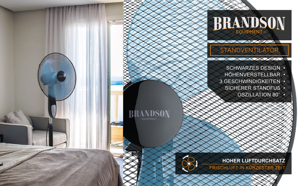 Standventilator mit Fernbedienung Standlüfter - Ventilator höhenverstellbarer Standfuß - Neigungswinkel verstellbar - 50W 