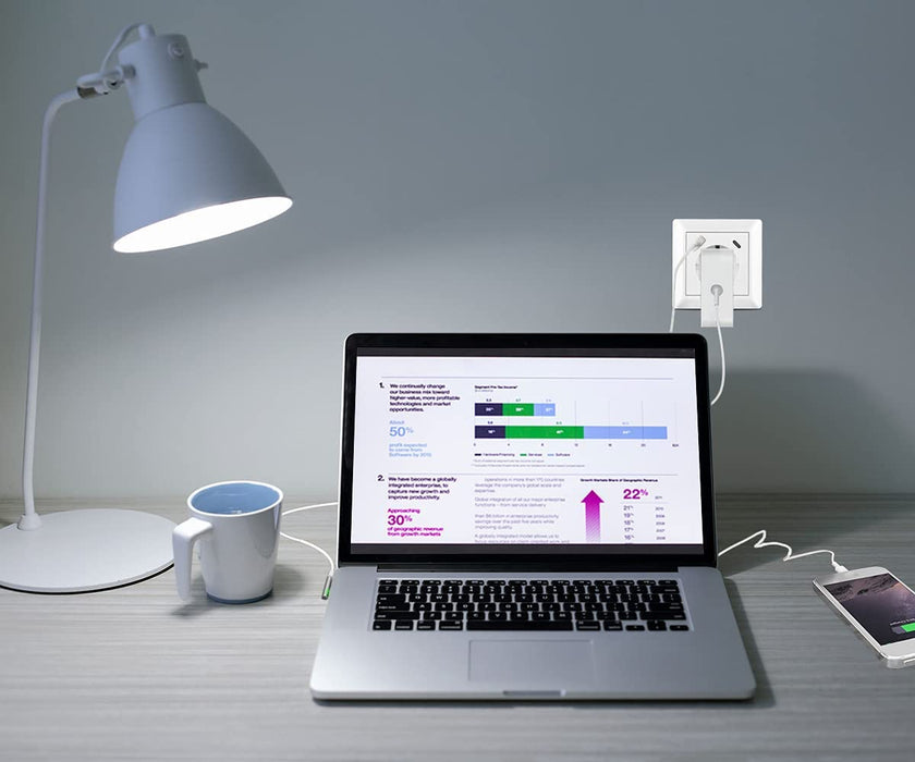 Steckdose mit USB Anschluss und Typ C (Max. 3.4A) System 55 Reinweiß Glänzend Schuko USB Steckdose Unterputz Schutzkontaktsteckdose Wandsteckdose für Smartphone Tablet, Sockeltiefe nur 32mm