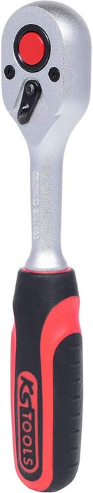 1/4 Zoll + 3/8 Zoll + 1/2 Zoll Steckschlüssel-Satz | mit 3 Umschaltknarren, 72-Zahn | matt satiniert | 179-tlg.