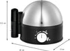 Stelio Eierkocher Edelstahl, Eierkocher 1 Ei -7 Eier, 38 Watt, Härtegradeinstellung, Fortkochstufe, Messbecher mit Eipick