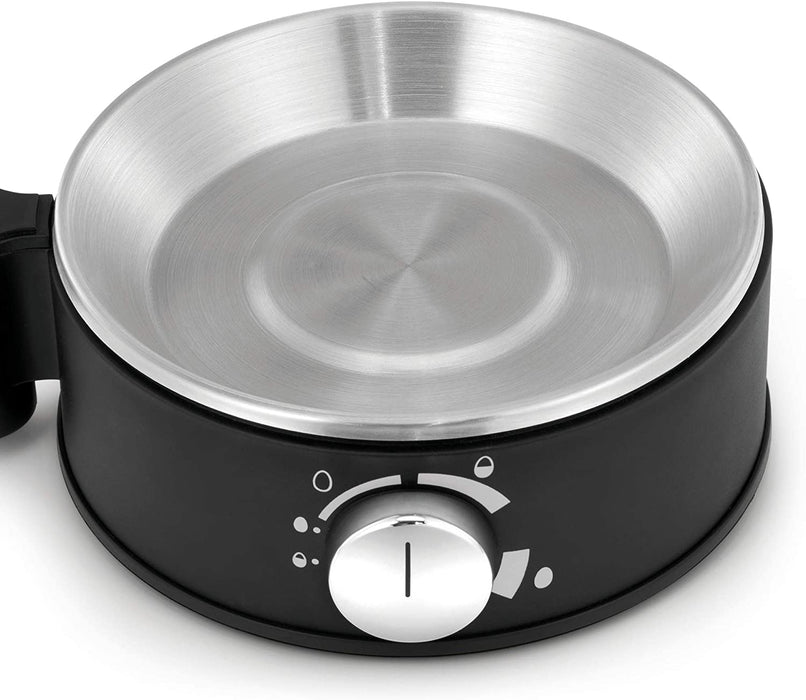 Stelio Eierkocher Edelstahl, Eierkocher 1 Ei -7 Eier, 38 Watt, Härtegradeinstellung, Fortkochstufe, Messbecher mit Eipick
