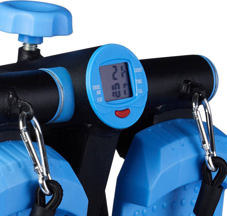 Stepper, verstellbarer Widerstand, mit Expander, Tacho und Schrittzähler HBT: 170 x 31 x 33 cm, schwarz-blau