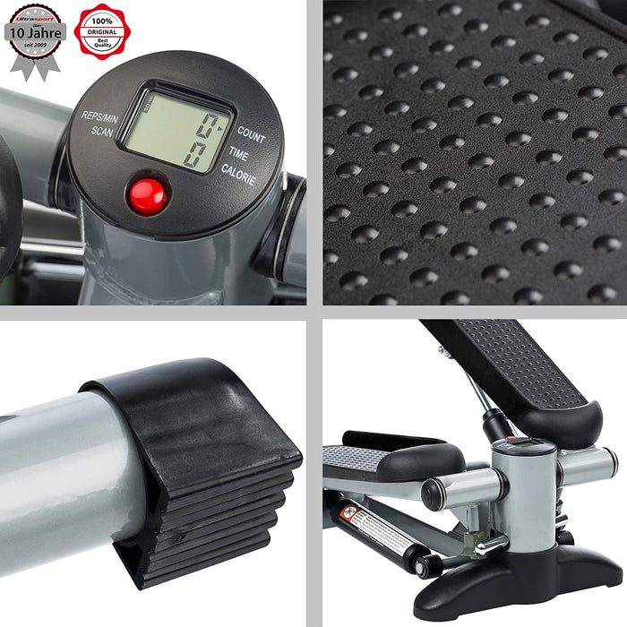 Stepper inklusive Trainingsbändern / Hometrainer Stepper mit verstellbarem Widerstand und kabellosem Trainingscomputer – Up-Down-Stepper 