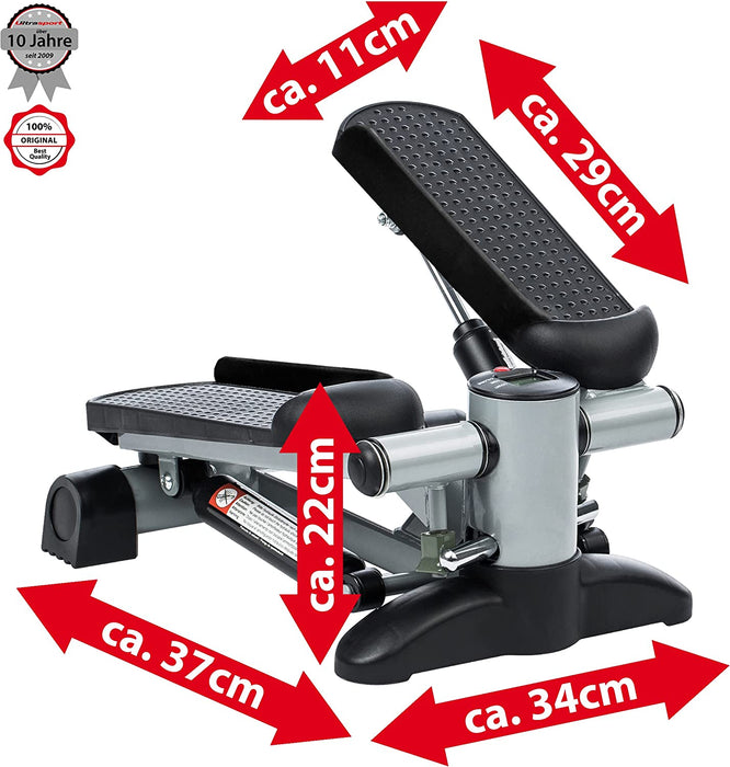 Stepper inklusive Trainingsbändern / Hometrainer Stepper mit verstellbarem Widerstand und kabellosem Trainingscomputer – Up-Down-Stepper 