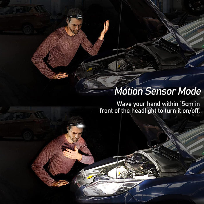 Stirnlampe LED USB Wiederaufladbare Kopflampe, Wasserdichte Superhell Mini Stirnlampe Kinder mit Sensor und Rotlicht für Laufen, Joggen, Angeln, Campen usw. [inkl. USB Kabel]