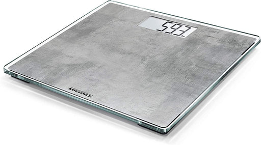 Style Sense Compact 300 Concrete, digitale Körperwaage mit LCD-Anzeige, elektronische Waage mit extraflachem Design, Personenwaage 