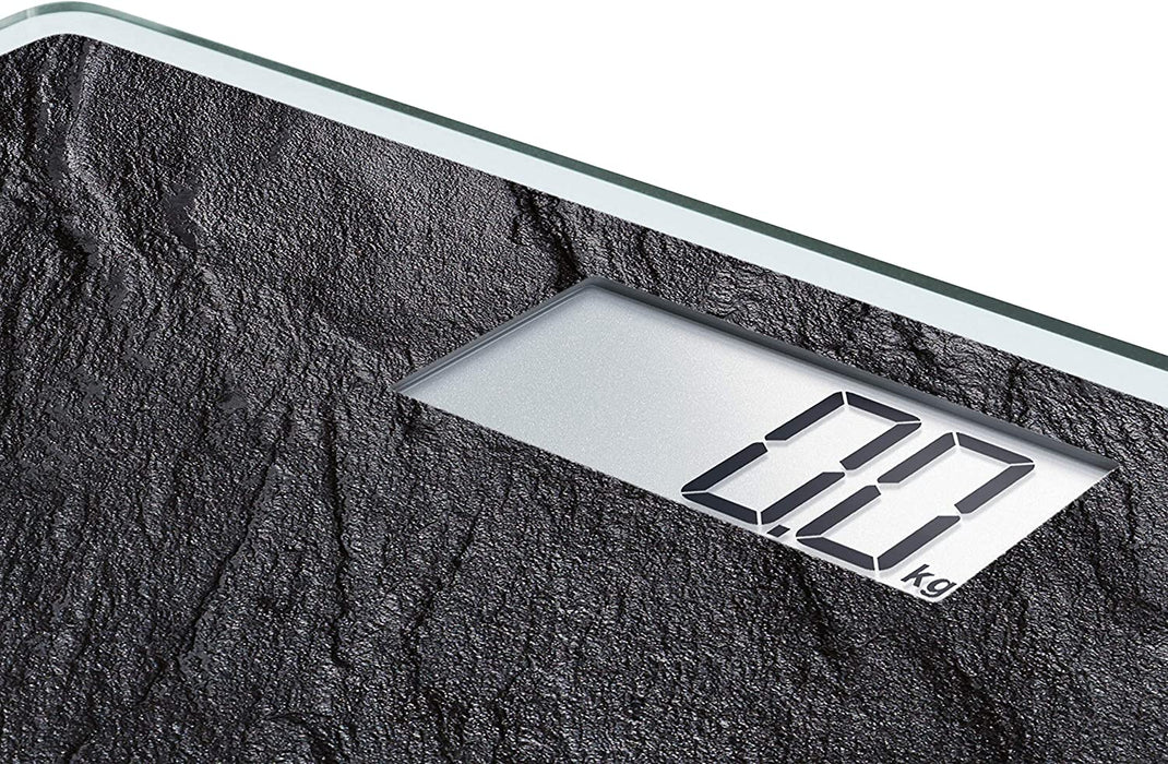 Style Sense Compact 300 Slate, digitale Personenwaage mit LCD-Anzeige, elektronische Waage, große Trittfläche, Schwarz, Körperwaage