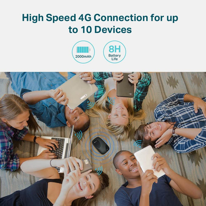 TP-Link mobiler WLAN Router (4G/LTE bis zu 150Mbit/s Download/ 50Mbit/s Upload, Hotspot, Cat6, 2000mAh Akku, kompatibel mit europäischen SIM Karten)