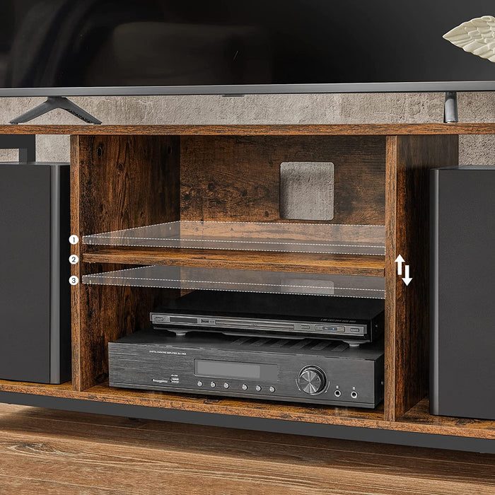 TV-Schrank, Fernsehtisch, TV-Regal, Lowboard mit offenen Fächern, für Wohnzimmer, Unterhaltungsraum, für Fernseher bis zu 60 Zoll, Industrie-Design