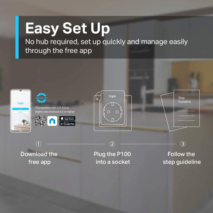 Tapo Smart WLAN Steckdose,Alexa Steckdose 4er Pack, Smart Home WiFi Steckdose, Alexa Zubehör, funktioniert mit Alexa, Google Home, Tapo App