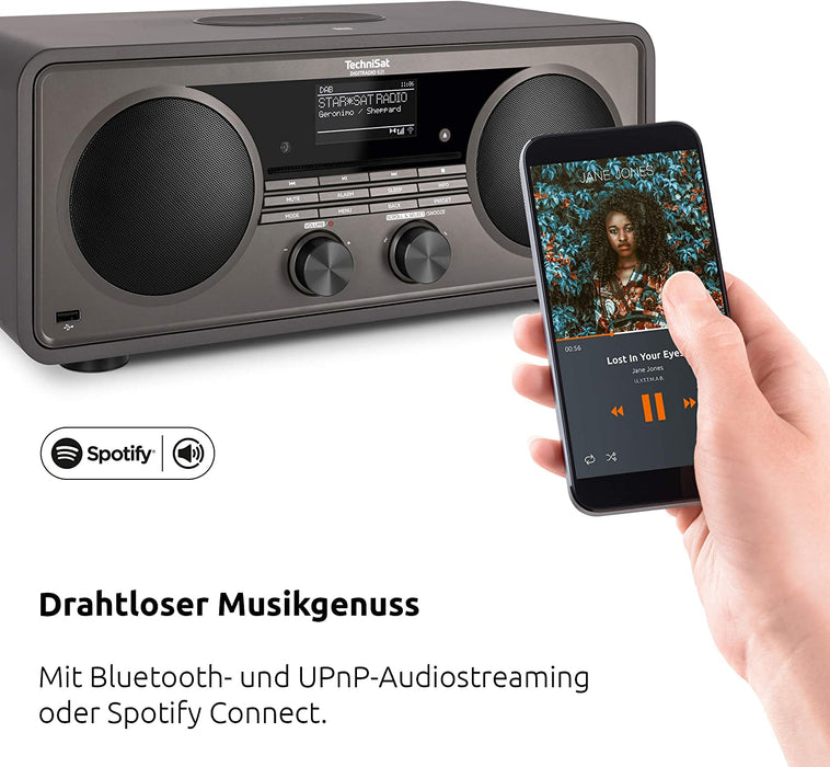 TechniSat DIGITRADIO 631 - Stereo Internetradio (DAB, UKW, 70 Watt 2.1 System m. Subwoofer, CD, USB, Bluetooth-Streaming, AUX, WLAN, Wecker)
