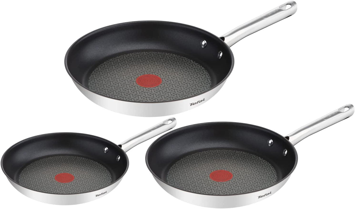Tefal Duetto 3-teiliges Bratpfannen-Set | 20, 24 und 28 cm | integrierter Temperaturindikator | geeignet für alle Herdarten, auch für Induktionsherde