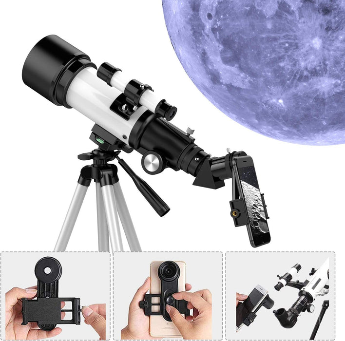 Teleskop, Teleskop für Erwachsene, 70mm Blende, 400mm AZ-Halterung, Teleskop für Kinder Anfänger