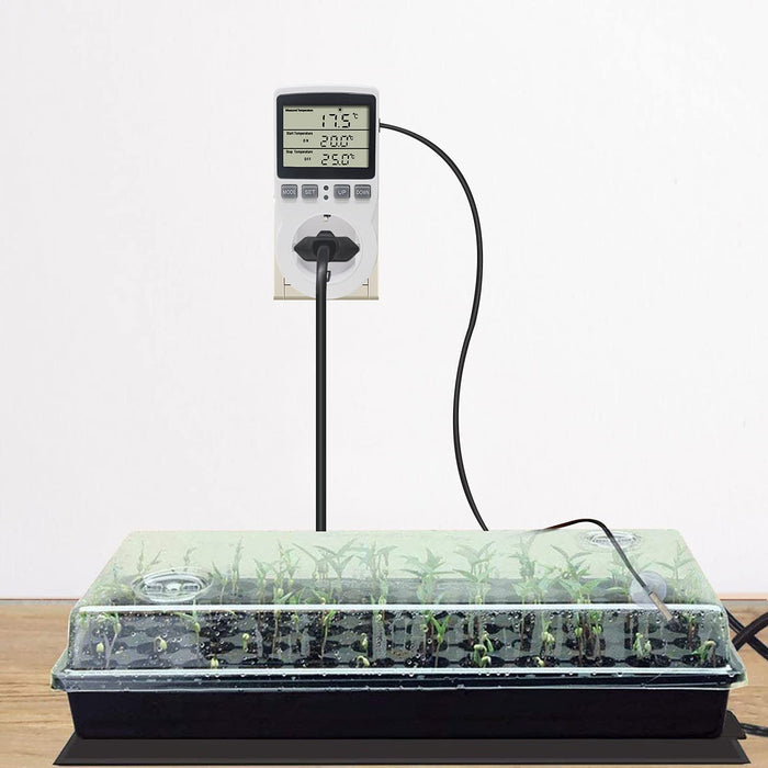 Temperaturregler Steckdose 230V mit Fühler Digital Thermostat Steckdose Heizung Kühlung Temperaturschalter für Gewächshaus Kühlschrank
