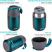 Thermobehälter für Essen 500ml & 700ml Edelstahl Warmhaltebebehälter mit faltbaren Löffel, Speißen, Babynahrung, Suppe, Brei, Obst, Joghurt, Thermo 