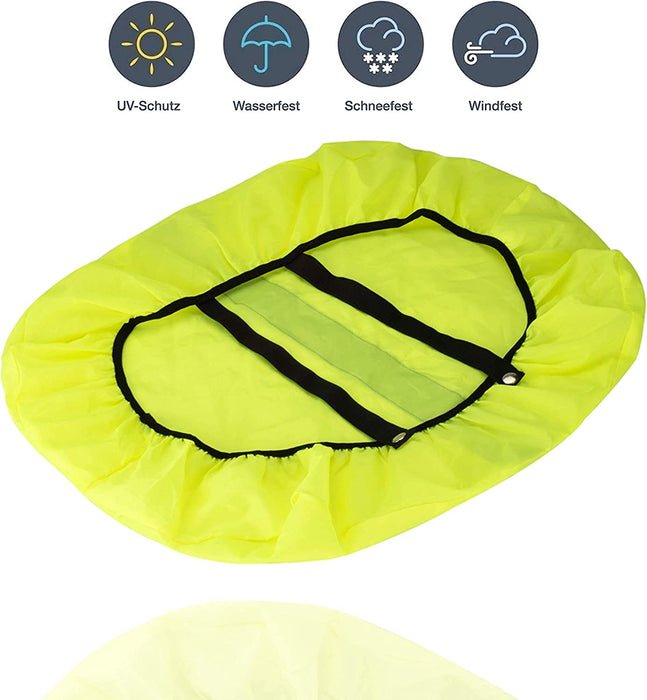 Rucksack Schulranzen Regenschutz Regencape Regenhülle - ultrahell & starkreflektierend & wasserdicht für Schulanfänger & Kinder