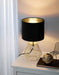 Tischlampe Carlton 2, 1 flammige Vintage Tischleuchte, Nachttischlampe aus Stahl und Stoff, Farbe: Gold, schwarz, Fassung: E14, inkl. Schalter