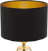 Tischlampe Carlton 2, 1 flammige Vintage Tischleuchte, Nachttischlampe aus Stahl und Stoff, Farbe: Gold, schwarz, Fassung: E14, inkl. Schalter
