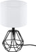 Tischlampe Carlton 2, 1 flammige Vintage Tischleuchte, Nachttischlampe aus Stahl und Stoff, Farbe: Schwarz, weiß, Fassung: E14, inkl. Schalter