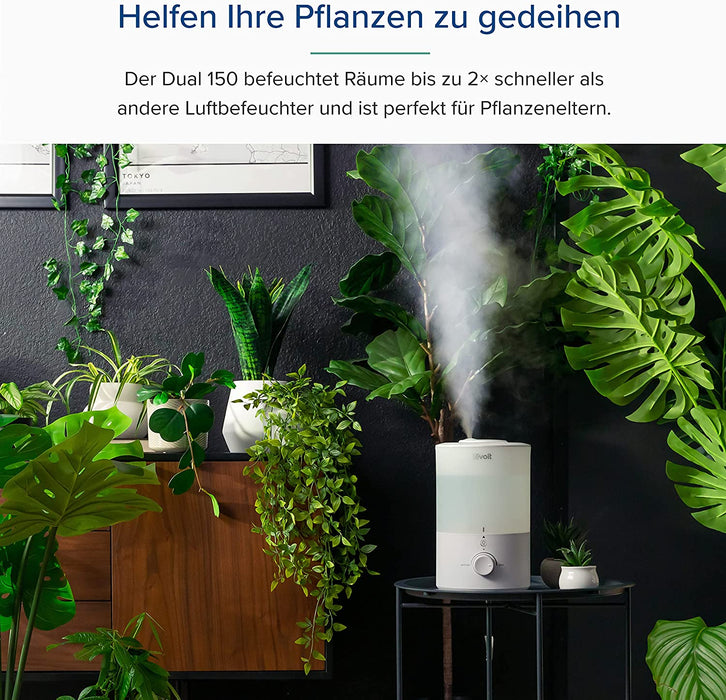Top-Fill Luftbefeuchter 3L mit Nachtlicht, 360°Drehbare Düse, Spülmaschinenfest Humidifier, Leiser Raumluftbefeuchter, 25H BPA-Frei Aroma Diffuser 