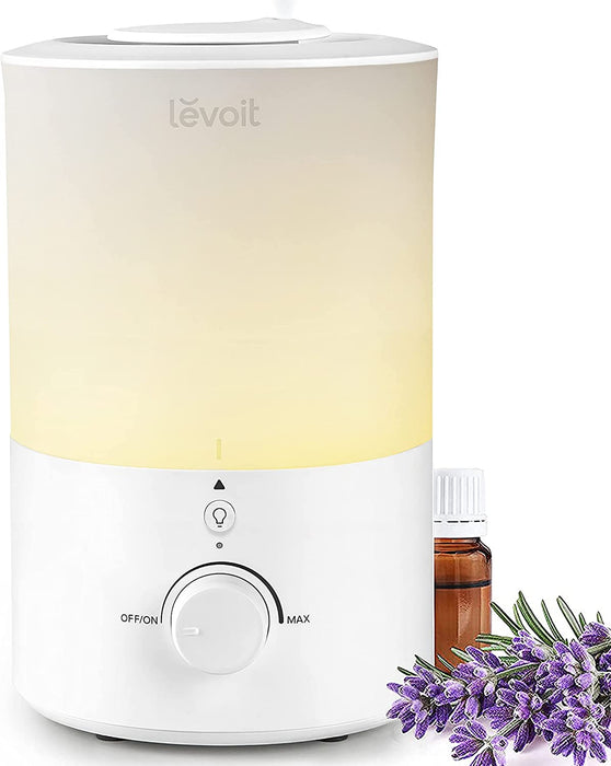 Top-Fill Luftbefeuchter 3L mit Nachtlicht, 360°Drehbare Düse, Spülmaschinenfest Humidifier, Leiser Raumluftbefeuchter, 25H BPA-Frei Aroma Diffuser 