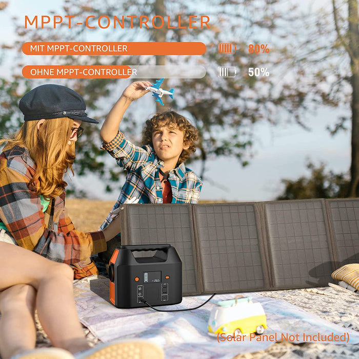 Tragbare Powerstation 99Wh Solar Generatoren Akku mit AC/Car Lighter Port/USB Ausgabe,für Reise Camping Wohnmobil und als Notstromaggregat (Black)