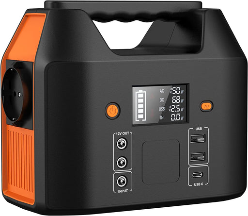 Tragbare Powerstation 99Wh Solar Generatoren Akku mit AC/Car Lighter Port/USB Ausgabe,für Reise Camping Wohnmobil und als Notstromaggregat (Black)