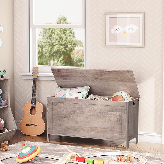 Truhen, Sitzbank mit Stauraum, Spielzeugtruhe mit Deckel, Schuhbank, Sitztruhe, Aufbewahrungstruhe, Robust, Sicherheitsscharniere, Schlafzimmer