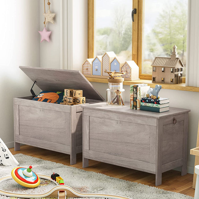 Truhen, Sitzbank mit Stauraum, Spielzeugtruhe mit Deckel, Schuhbank, Sitztruhe, Aufbewahrungstruhe, Robust, Sicherheitsscharniere, Schlafzimmer