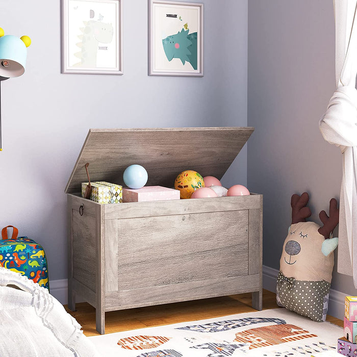 Truhen, Sitzbank mit Stauraum, Spielzeugtruhe mit Deckel, Schuhbank, Sitztruhe, Aufbewahrungstruhe, Robust, Sicherheitsscharniere, Schlafzimmer