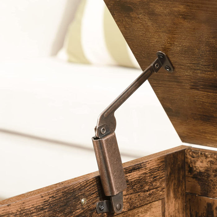 Truhen, Sitzbank mit Stauraum, Spielzeugtruhe mit Deckel, Schuhbank, Sitztruhe, Aufbewahrungstruhe, Robust, Sicherheitsscharniere, Stabil, Flur, Schlafzimmer, Wohnzimmer, Dunkelbraun