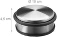 Türstopper Edelstahl Boden, Türfeststeller mit Gummiring, Türpuffer Gummi, HxBxT: 4,5 x 10 x 10 cm, silber