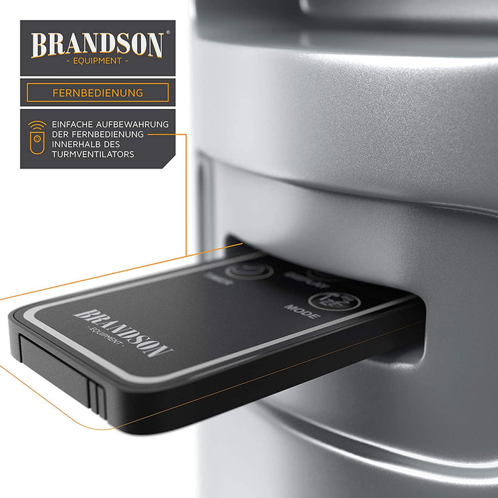 Turmventilator mit Fernbedienung 96 cm - Testsieger - mobiler Lüfter leise - Standventilator mit Oszilation - 3 Geschwindigkeiten 4 Lüftungs-Modi 