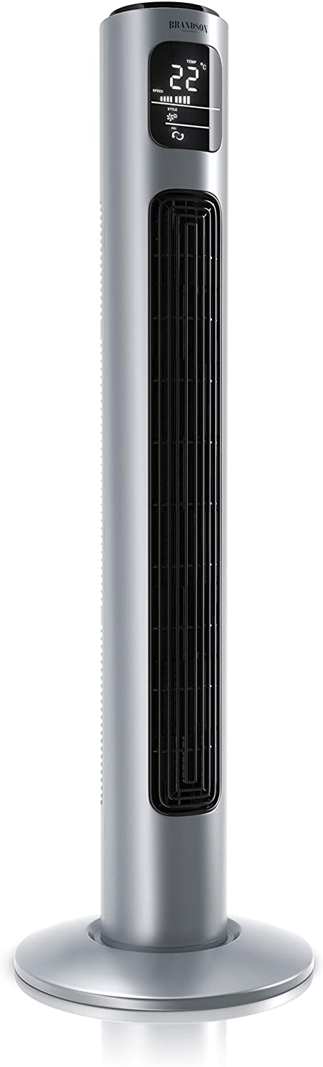 Turmventilator mit Fernbedienung 96 cm - Testsieger - mobiler Lüfter leise - Standventilator mit Oszilation - 3 Geschwindigkeiten 4 Lüftungs-Modi 