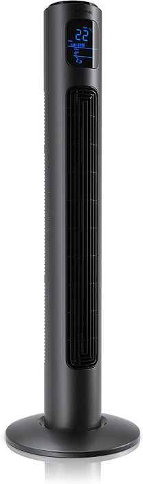 Turmventilator mit Fernbedienung 96 cm - Testsieger - mobiler Lüfter leise - Standventilator mit Oszilation 65° - 3 Geschwindigkeiten 4 Lüftungs-Modi