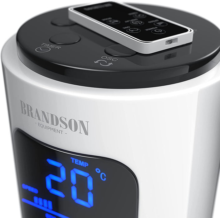 Turmventilator mit Fernbedienung 96 cm - Testsieger - mobiler Lüfter leise - Standventilator mit Oszilation 65° - 3 Geschwindigkeiten 4 Lüftungs-Modi