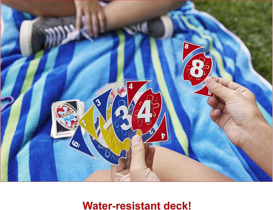 UNO H2O, wasserfeste Karten mit Ring, ideal für unterwegs, Spielzeug ab 7 Jahren