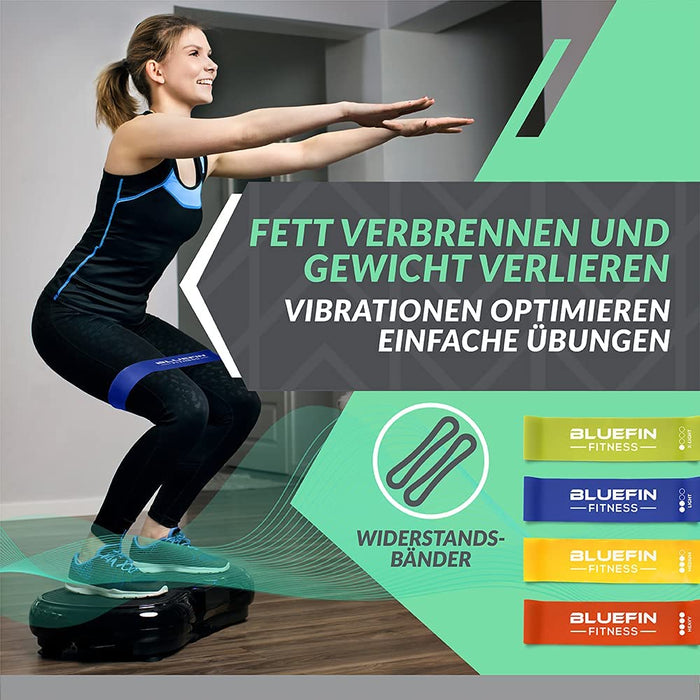 Fitness Ultra Slim Power Vibrationsplatte | Fett verlieren und Fitnesstraining von Zuause | 5 Trainingsprogramme + 180 Stufen | Bluetooth Lautsprecher