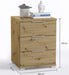 Universal Nachttisch in Artisan Eiche Optik - Moderner Nachtschrank mit drei Schubladen für Ihr Boxspringbett - 46 x 61 x 42 cm