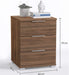 Universal Nachttisch in Columbia Nußbaum Optik - Moderner Nachtschrank mit drei Schubladen für Ihr Boxspringbett - 46 x 61 x 42 cm