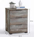Universal Nachttisch in Driftwood Optik - Moderner Nachtschrank mit drei Schubladen für Ihr Boxspringbett - 46 x 61 x 42 cm