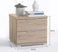 Universal Nachttisch in Eiche San Remo Hell Optik - Moderner Nachtschrank mit zwei Schubladen für Ihr Bett - 46 x 43 x 42 cm