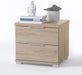 Universal Nachttisch in Eiche San Remo Hell Optik - Moderner Nachtschrank mit zwei Schubladen für Ihr Bett - 46 x 43 x 42 cm