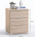 Universal Nachttisch in Eiche Sonoma Optik - Moderner Nachtschrank mit drei Schubladen für Ihr Boxspringbett - 46 x 61 x 42 cm