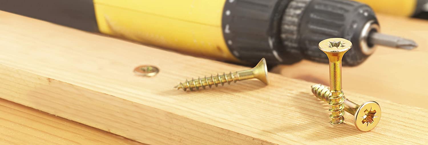 Universalschrauben-Sortiment 245-teilig - Diverse Größen - Senkkopf - PZ Pozidriv-Antrieb - Voll- & Teilgewinde - Gelb verzinkt / Schrauben-Set / Sortimentskasten